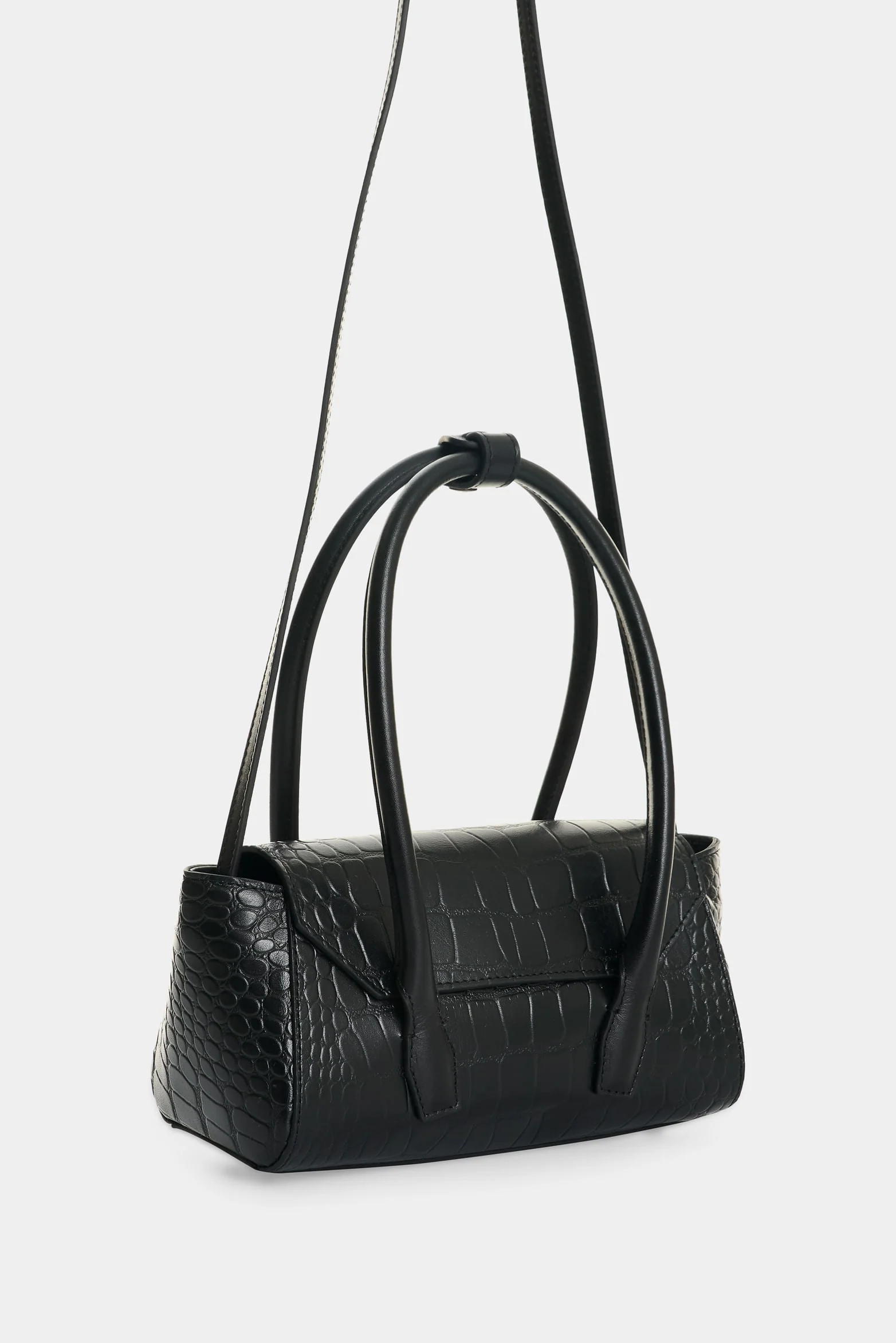 Men’s Mini Croc-Embossed Leather Crossbody Bag - Image 2