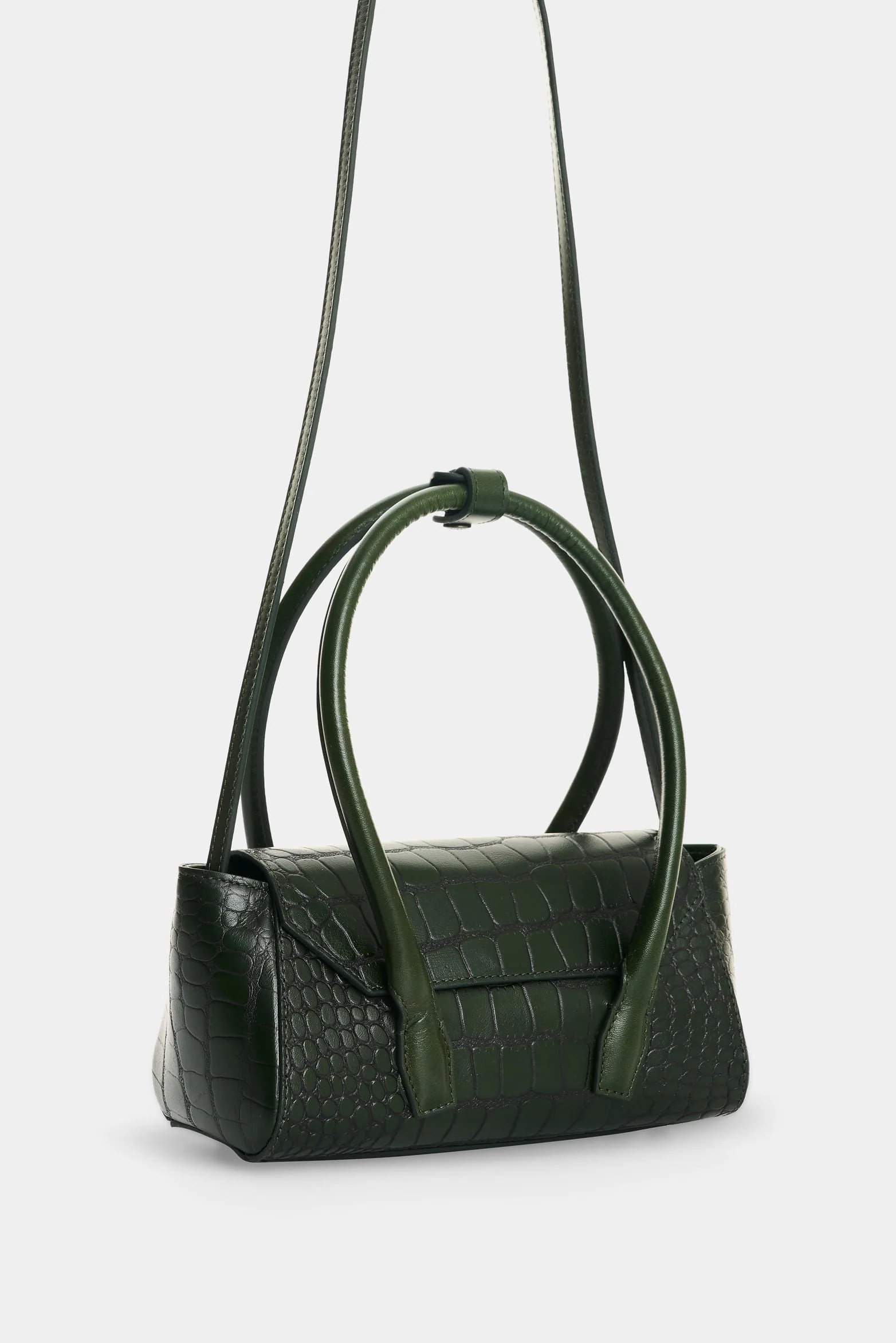 Men’s Mini Croc-Embossed Leather Crossbody Bag - Image 2