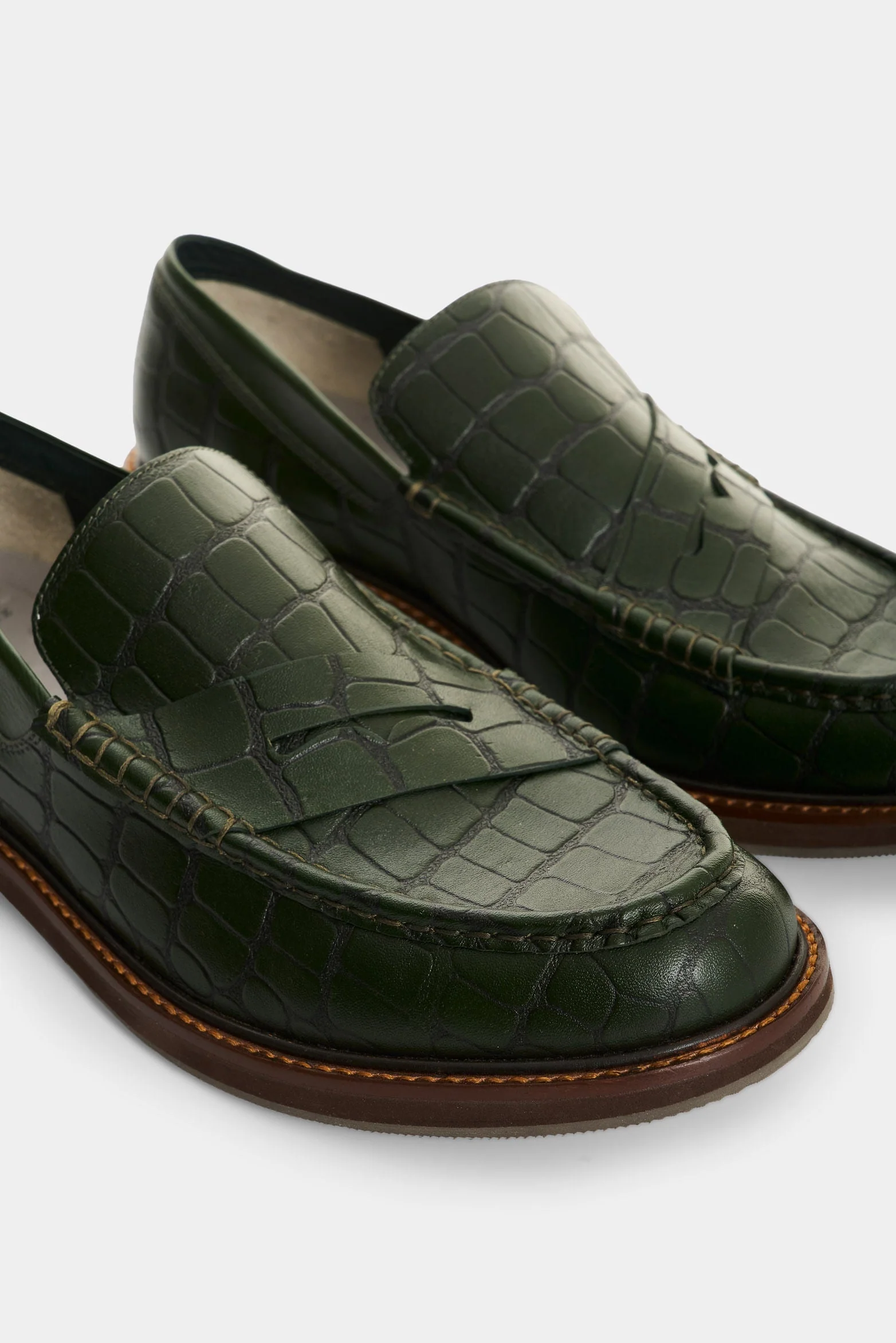 Men's Croco Leather Loafers - Image 5