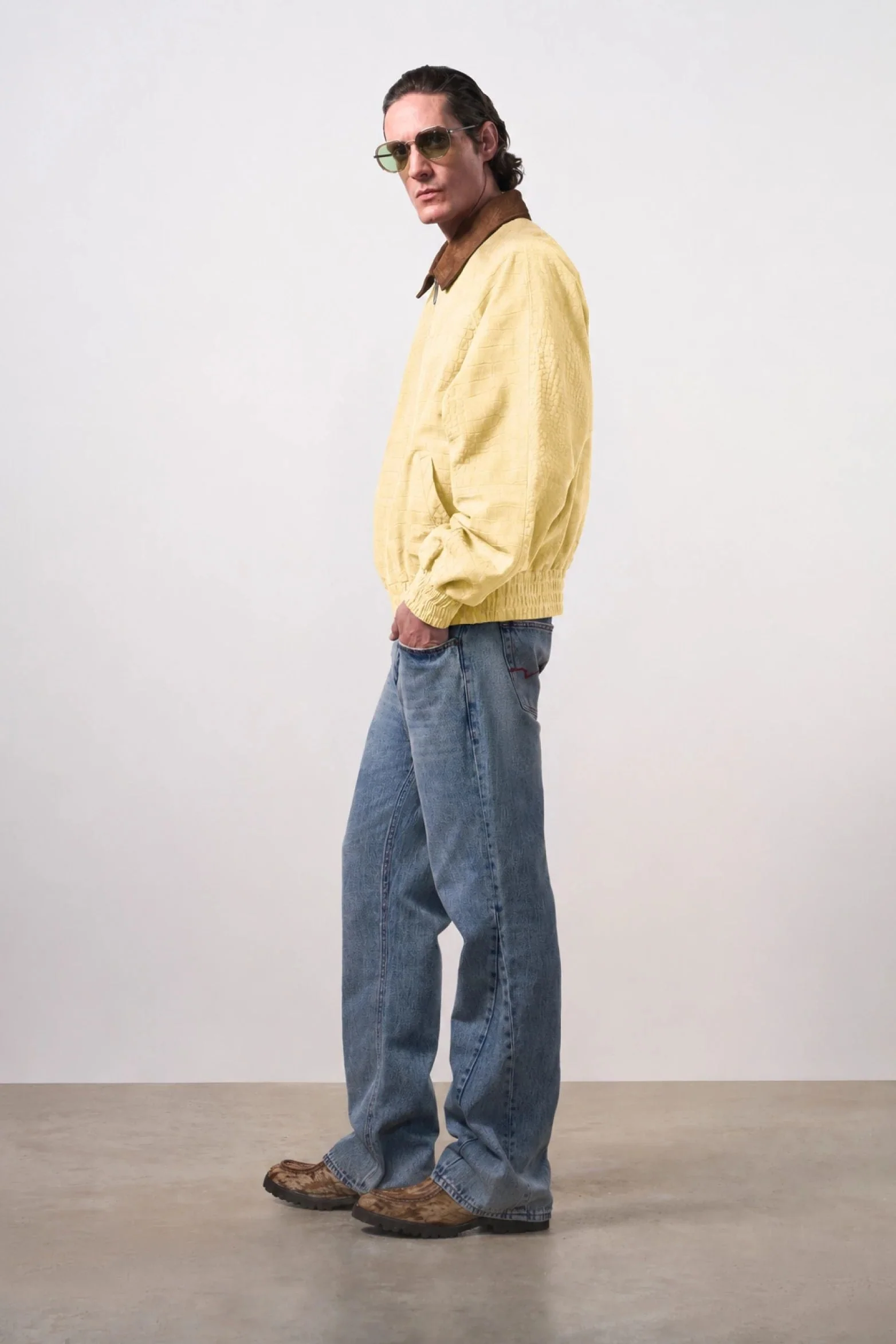 Men's Croco Suede Bomber Jacket - Image 2
