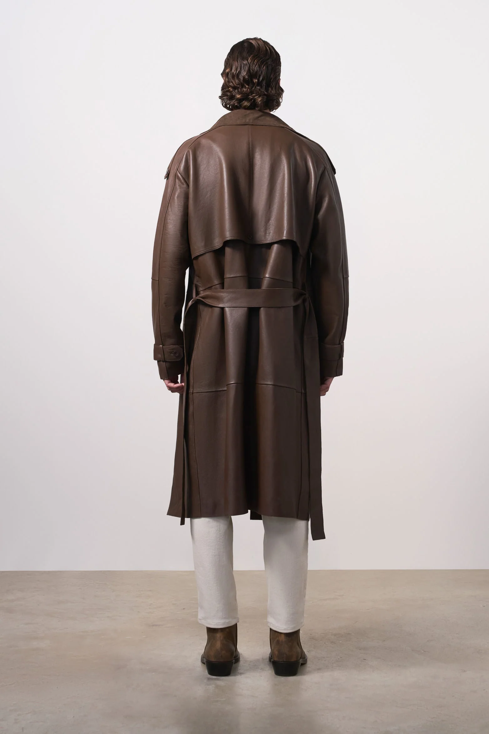Men's Leather Trench Coat - Image 3