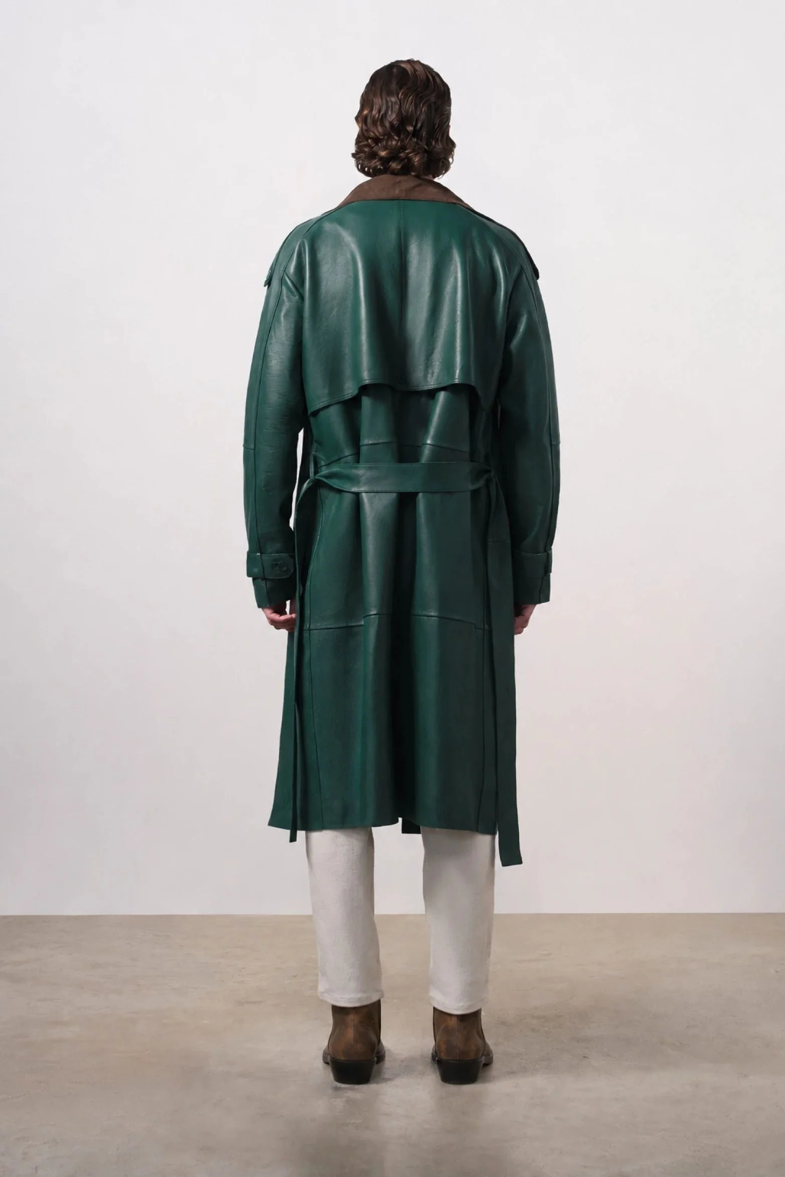 Men's Leather Trench Coat - Image 3