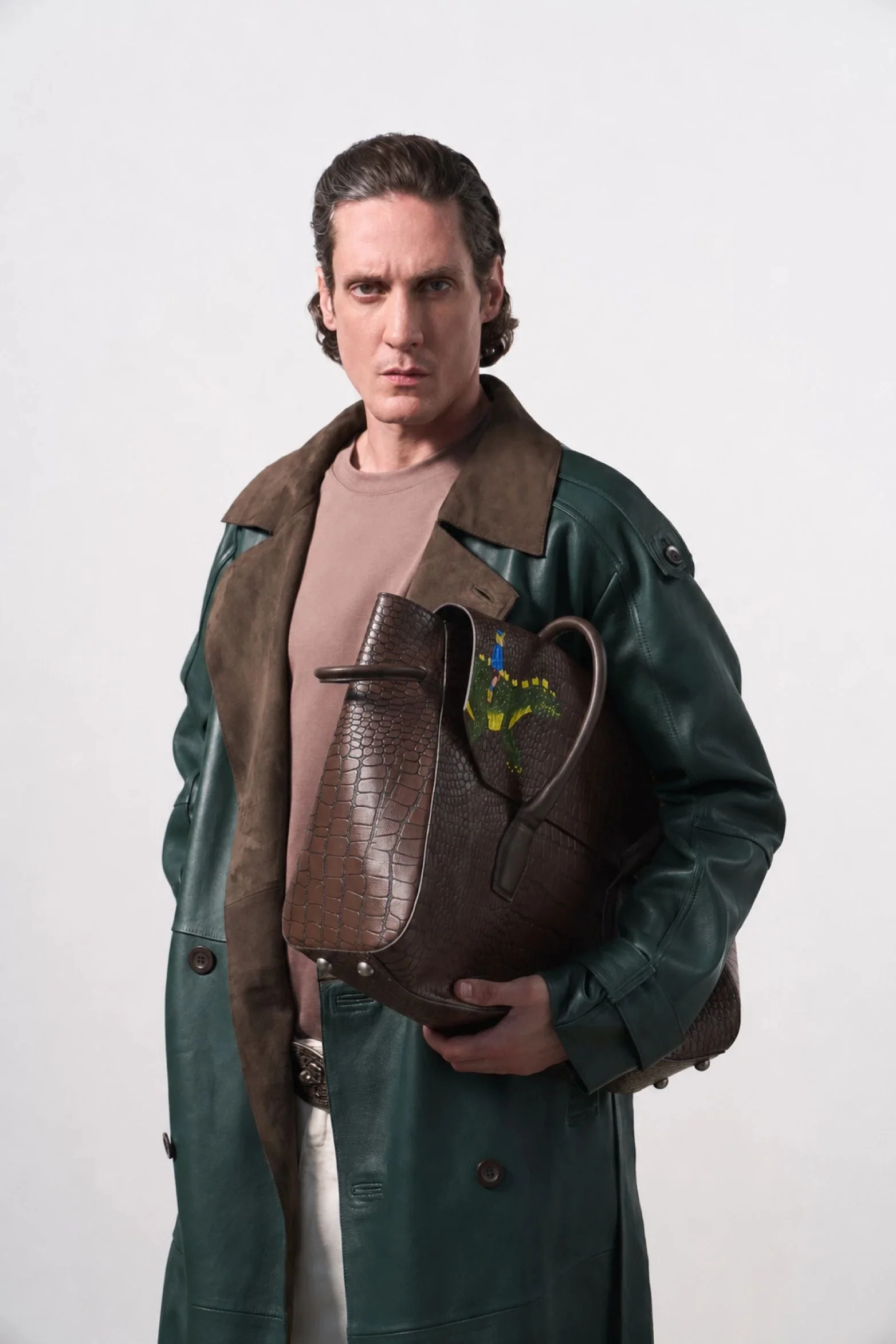 Men's Leather Trench Coat - Image 4